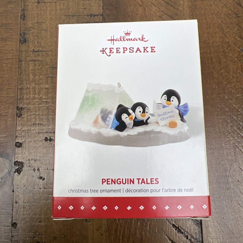 2015 Hallmark Keepsake Penguin Tales Bedtime Stories Camping In Tent NIB